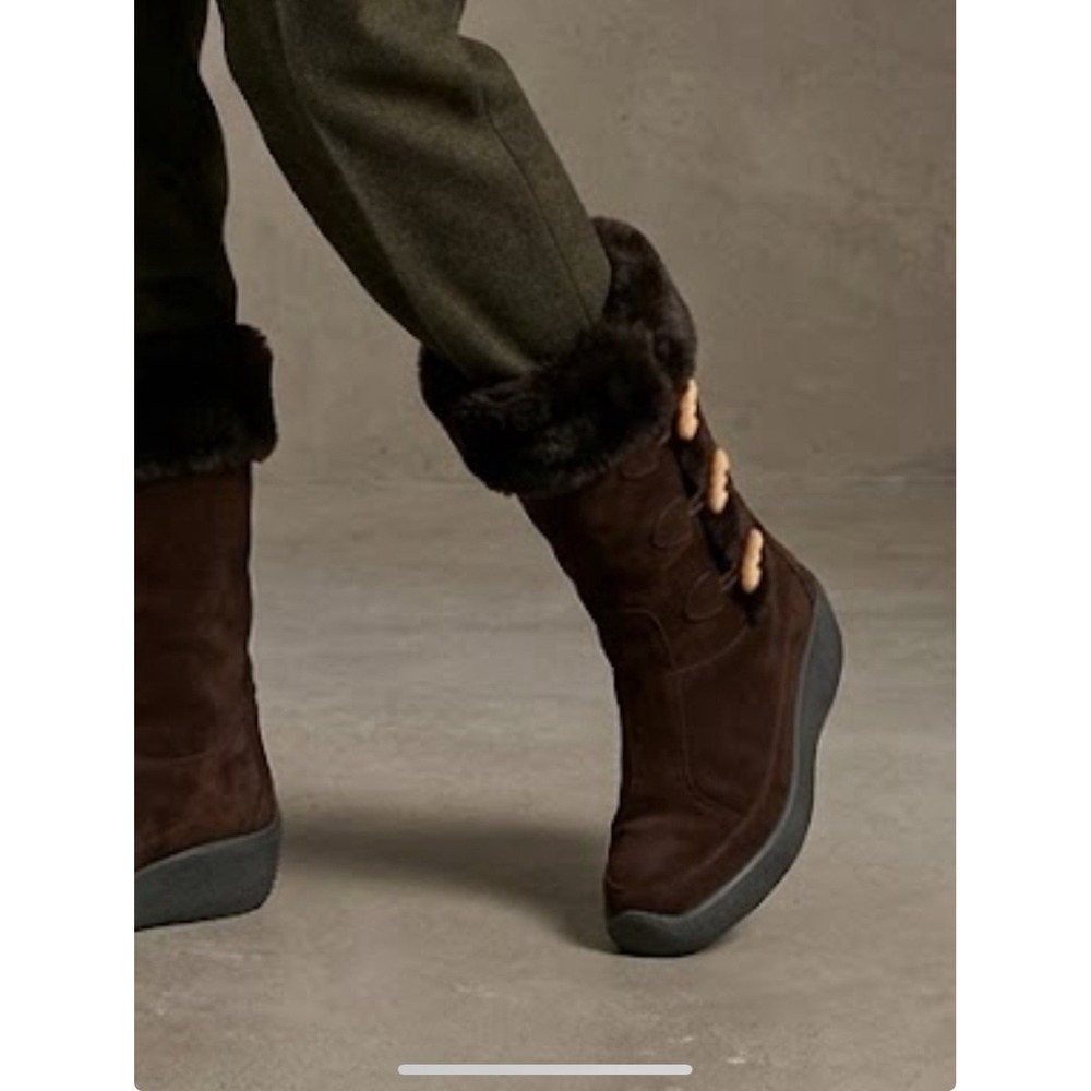 Womens Size 5 Brown Waterproof Fur Linned tall Winter Snow Boots